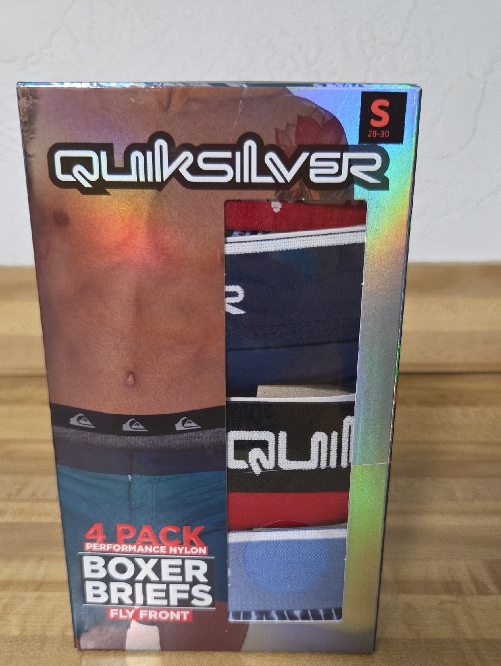 NWT " Quiksilver" 4-Pack Boxer Briefs Mens Size Small